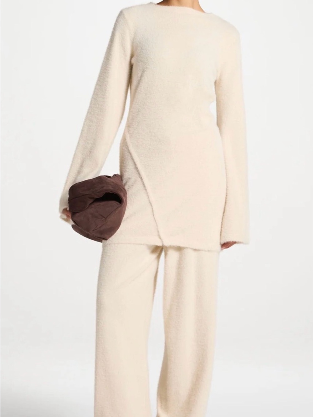 Veiled Mink Tunic Sweater - Off White Size XL